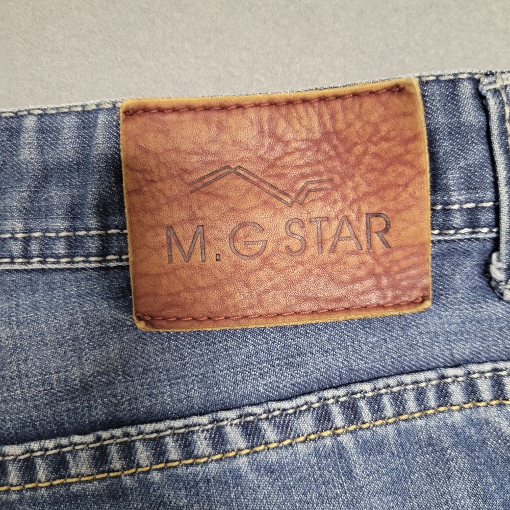M.G. Star Jeans Mens Blue Denim Button Fly Casual Pants Size Sz 31 - Picture 5 of 12